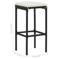 Miniatyrbillede 8 af 8: vidaXL barstole med hynder 2 stk. polyrattan sort