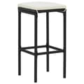Miniatyrbillede 2 af 8: vidaXL barstole med hynder 2 stk. polyrattan sort