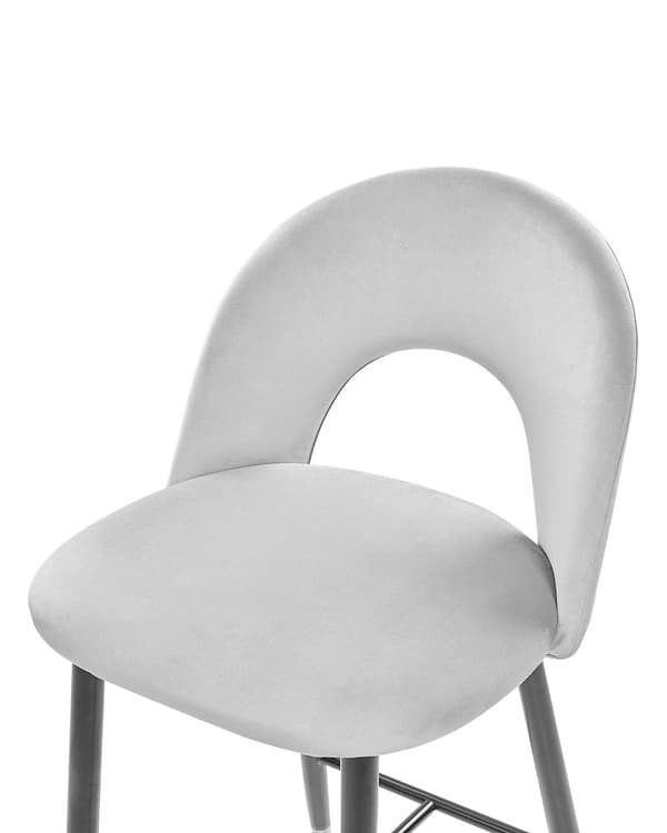 Set av 2 Barstolar Korallröd Sammet Svart Stål Retro Design Guld Ändar Matsal