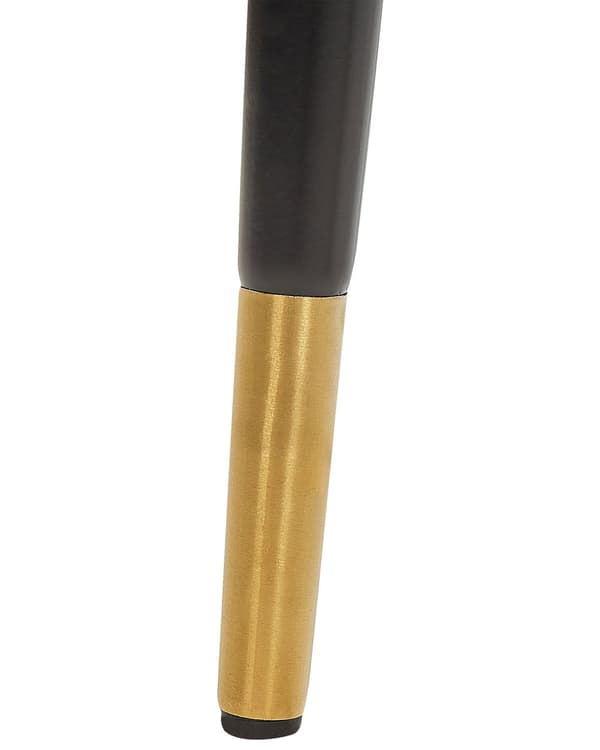 Set av 2 Barstolar Korallröd Sammet Svart Stål Retro Design Guld Ändar Matsal