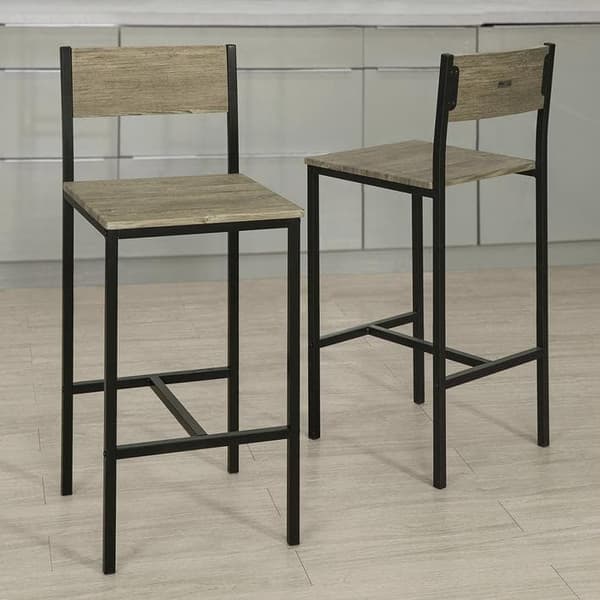 SoBuy 2 baarituolit Metallinen baarijakkara Istuinkorkeus 67 cm puukuvio FST53X2