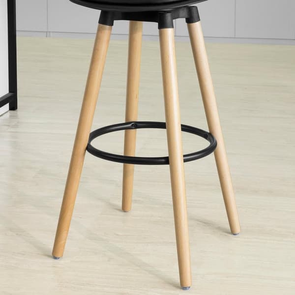 SoBuy Puinen baarituoli baarijakkara Istuinkorkeus 71 cm musta FST70-SCH