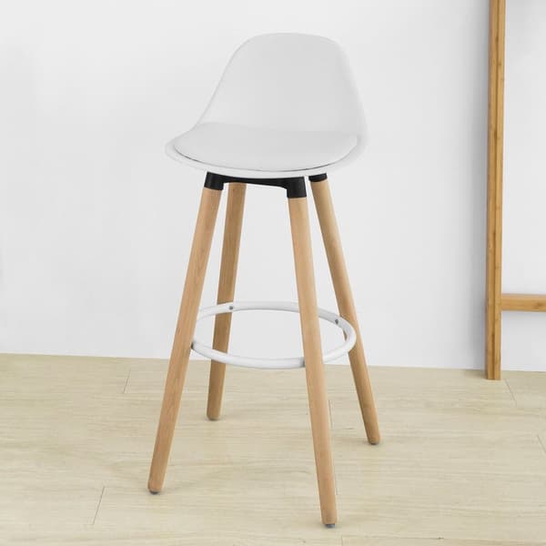 SoBuy Puinen baarituoli baarijakkara Istuinkorkeus 71 cm valkoinen FST70-W