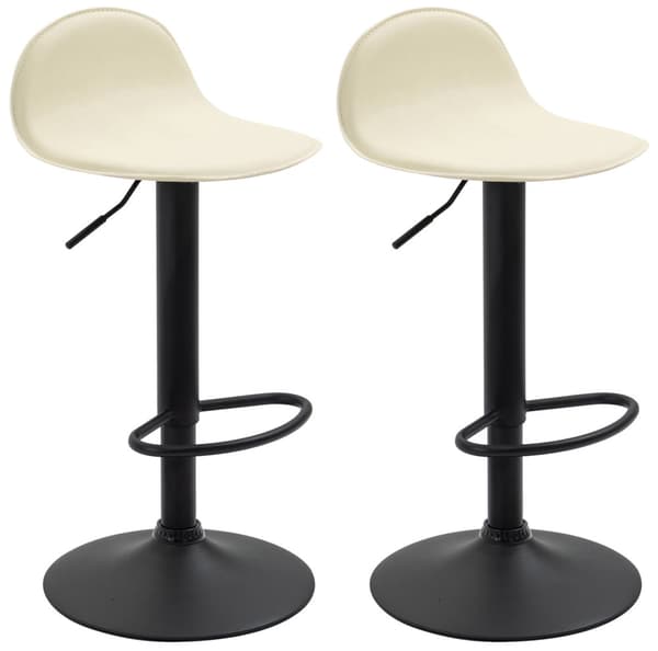 CLP 2-pack Barstol Lana V2 Kunstlæder creme-schwarz