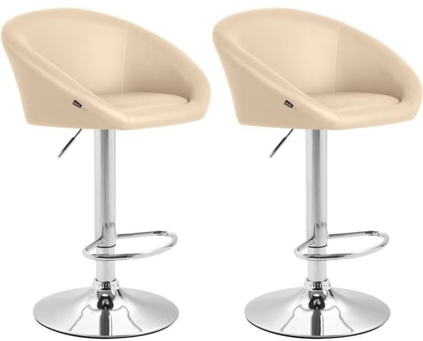 CLP 2-Pack Barstol Miami V2 Kunstlæder creme