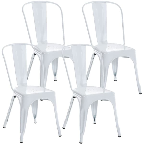 CLP 4-Pack Stabelbar Metal Stol Benedikt hvid