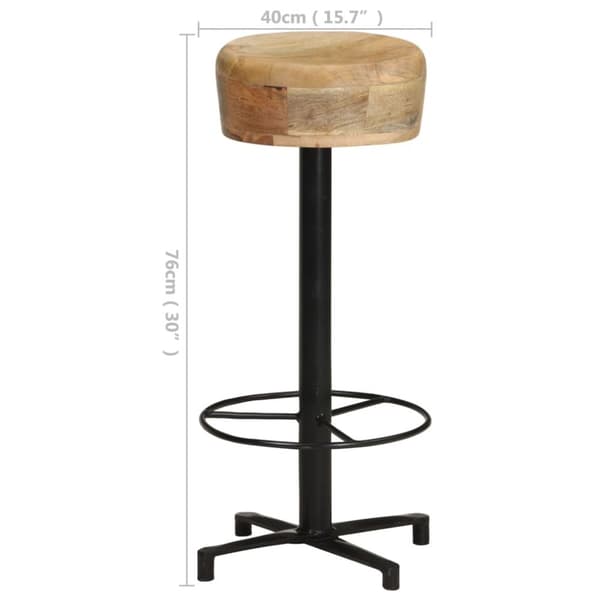 vidaXL barstole 2 stk. 76 cm massivt mangotræ
