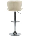 Miniatyrbillede 7 af 11: Barstole sæt Beige og sølv metal med kunstlæder 109 cm i drejelig og højdejusterbar moderne køkken stole i høj kvalitet