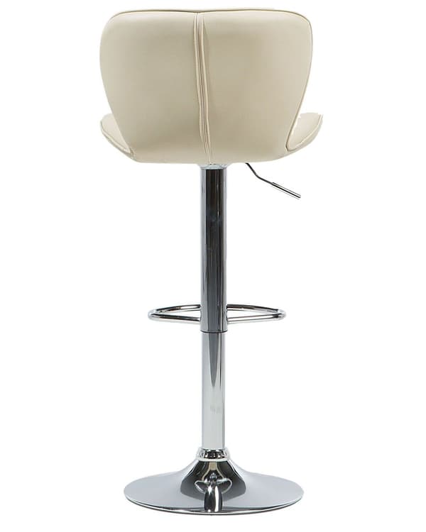 Barstole sæt Beige og sølv metal med kunstlæder 109 cm i drejelig og højdejusterbar moderne køkken stole i høj kvalitet