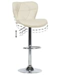 Miniatyrbillede 9 af 11: Barstole sæt Beige og sølv metal med kunstlæder 109 cm i drejelig og højdejusterbar moderne køkken stole i høj kvalitet