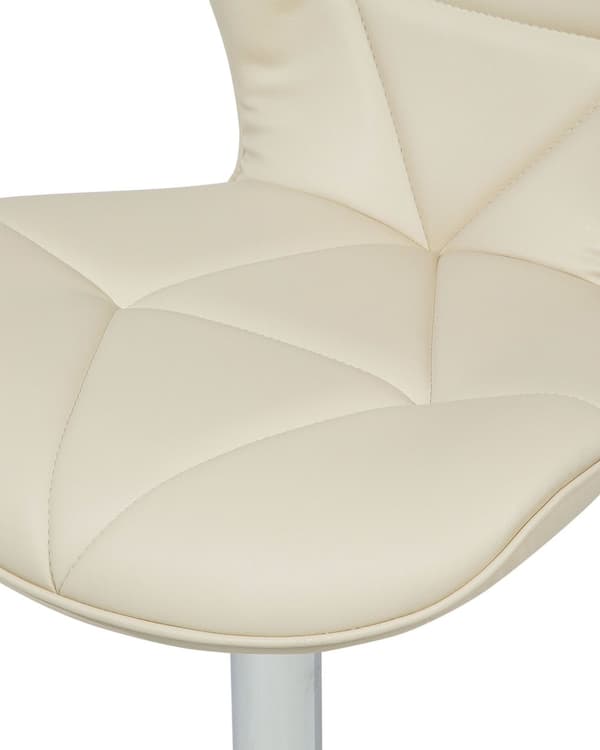 Barstole sæt Beige og sølv metal med kunstlæder 109 cm i drejelig og højdejusterbar moderne køkken stole i høj kvalitet