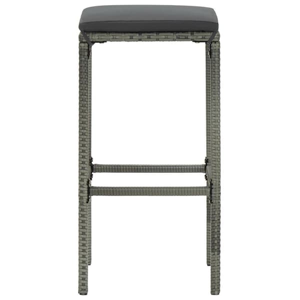vidaXL barstole med hynder 4 stk. polyrattan grå