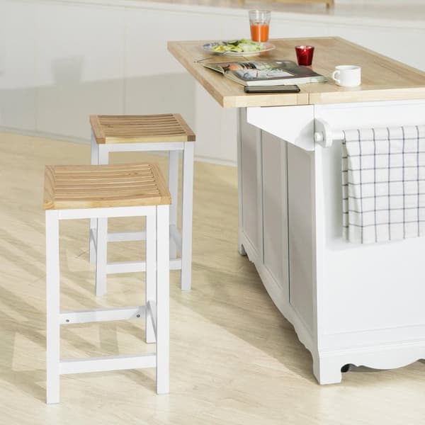 SoBuy, 2 x Puinen baarijakkara, baarituolia, Ruokailutuolit, FST29-WNx2