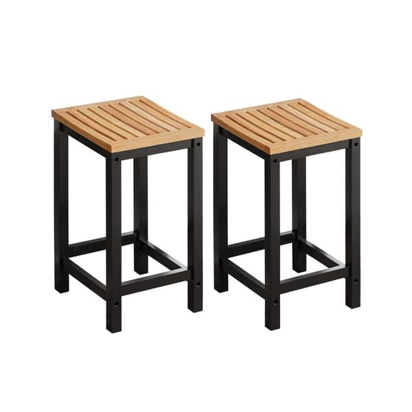 SoBuy, 2 x Puinen baarijakkara, baarituolia, Ruokailutuolit, FST29-WNx2