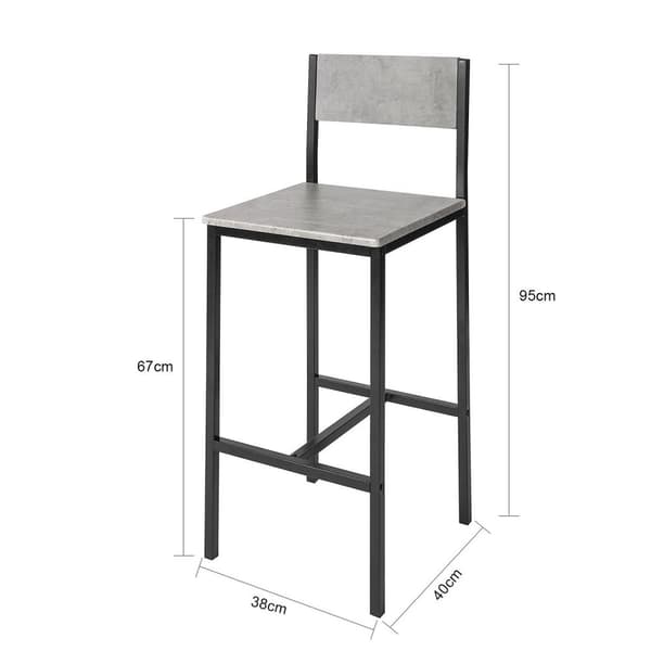 SoBuy, Høje barstole i træ, 2 stk, FST53-HGx2