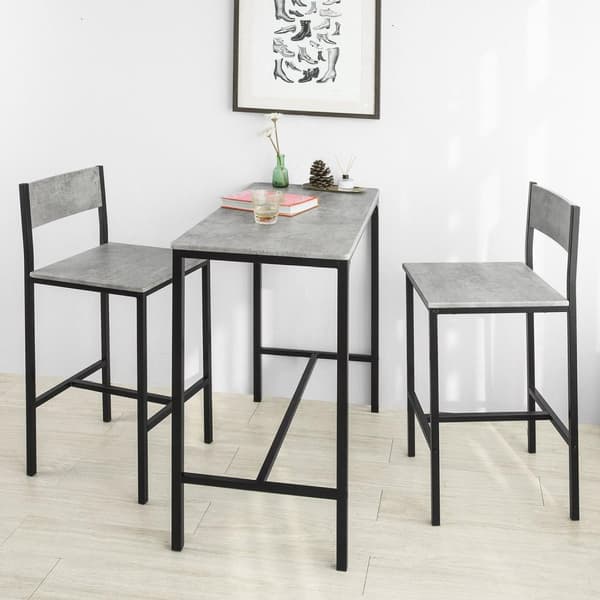 SoBuy 2 baarituolit Metallinen baarijakkara Istuinkorkeus 67 cm betonikuvio FST53-HGX2