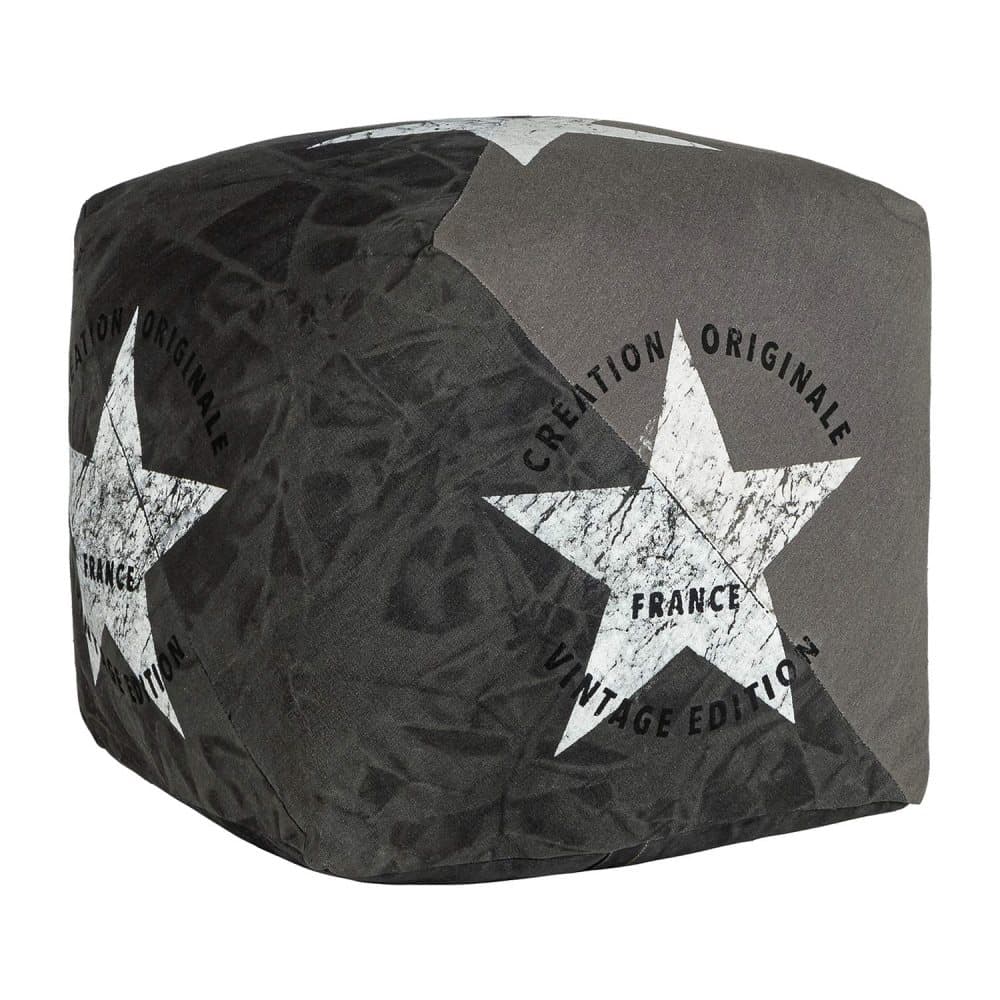 WOMO-DESIGN Fyrkantig sittkub Salt Lake City 42 cm duk bomullsfyllning Handgjorda vardagsrumspuffpuffpuff ottomanska osmanska ottomanska ottomanska