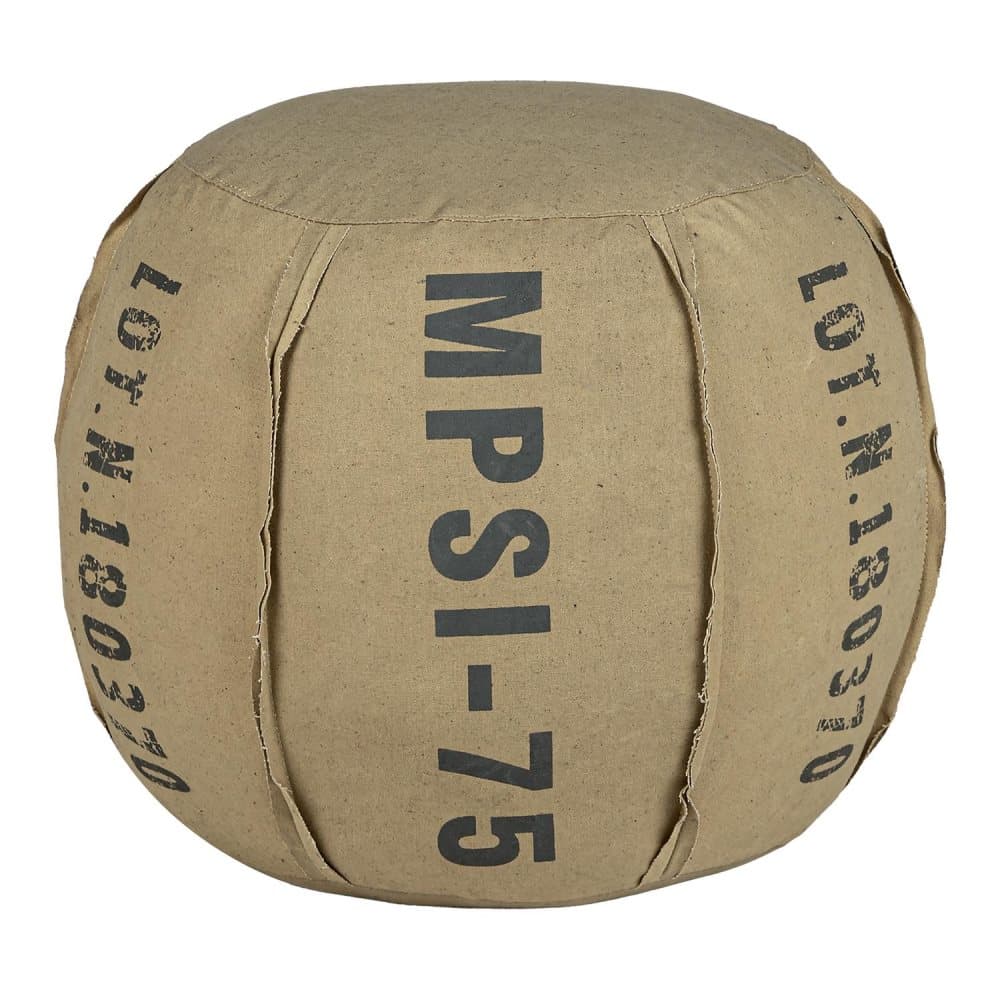 WOMO-DESIGN Rundpuff Miami Sand Ø 40x40 cm duk, bomullsfyllning, handgjord, vardagsrumspuffpuff ottomansk puff ottomansk ottoman