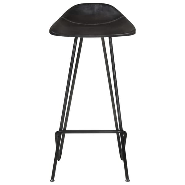 vidaXL Barstolar 4 st svart äkta skinn