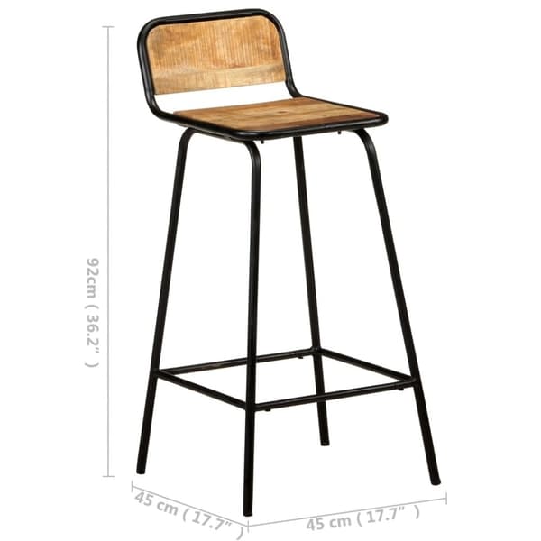 vidaXL Barstoler 4 stk heltre mango