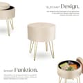 Miniatyrbild 3 av 10: Sittpuff med förvaringsutrymme Ava - creme