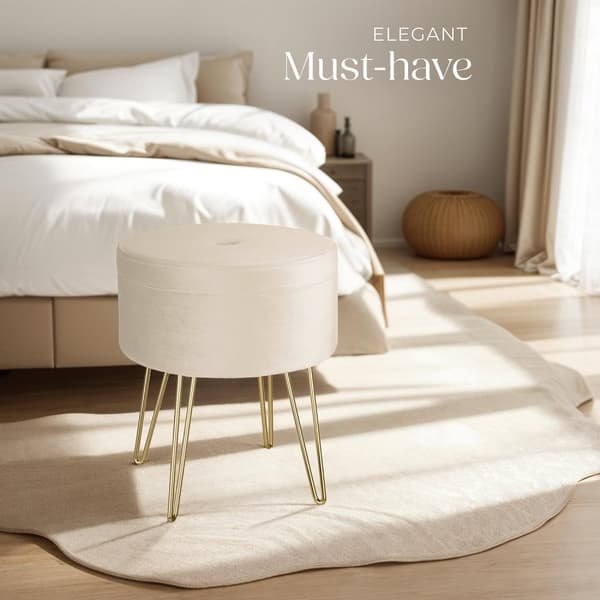Sittpuff med förvaringsutrymme Ava - creme