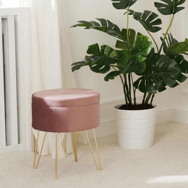 Sittpuff med förvaringsutrymme Ava - rosa