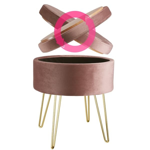 Sittpuff med förvaringsutrymme Ava - rosa
