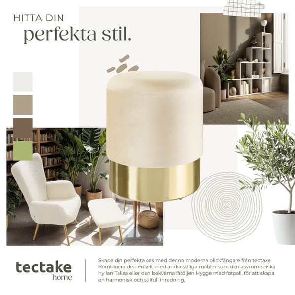 Sittpuff med förvaringsutrymme Sarina - creme