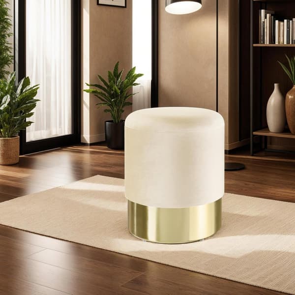Skammel Sarina med opbevaringsplads - creme