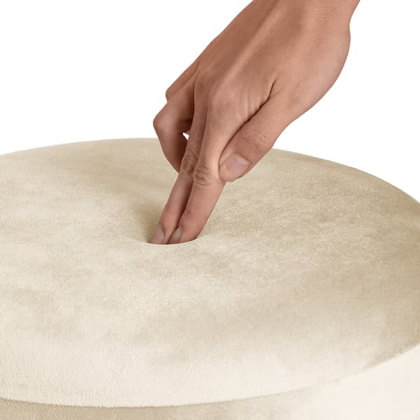 Skammel Sarina med opbevaringsplads - creme