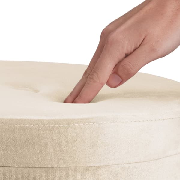 Skammel Ava med opbevaringsplads - creme
