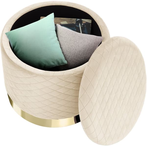 Skammel Coco med opbevaringsplads - creme