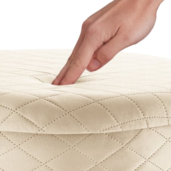 Skammel Coco med opbevaringsplads - creme