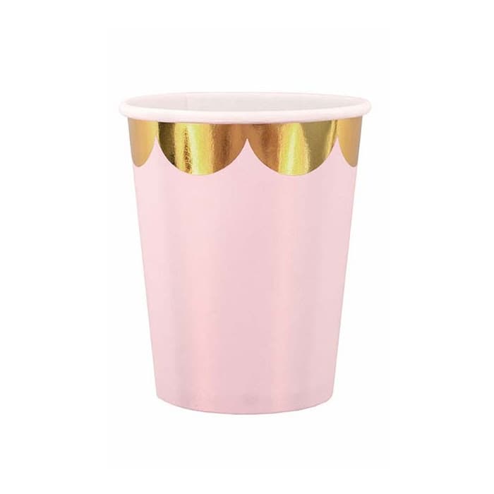 Pappmugg rosa/guld - Jabadabado