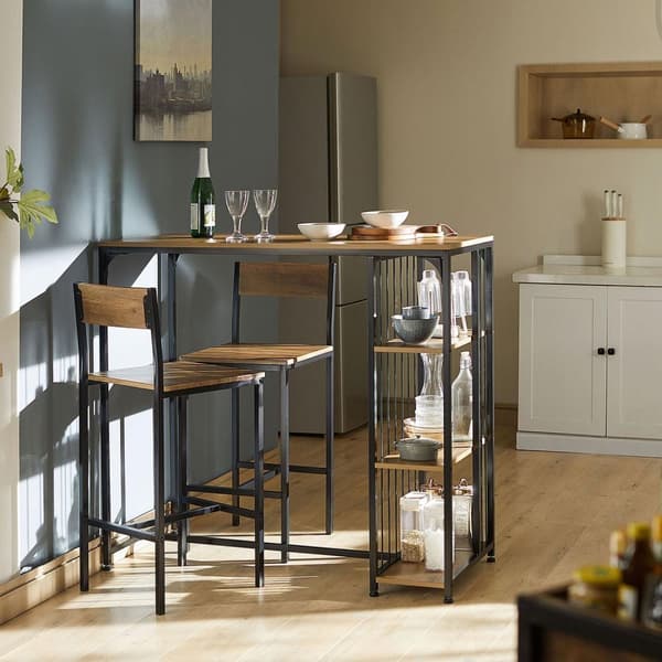 SoBuy 2 Baarituolit Metallinen aarijakkara Keittiön tuolia puukuvio FST53-XLx2