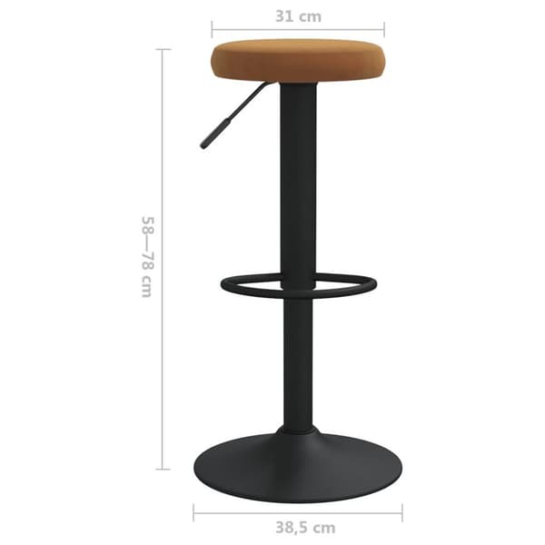 vidaXL Barstolar 2 st brun sammet