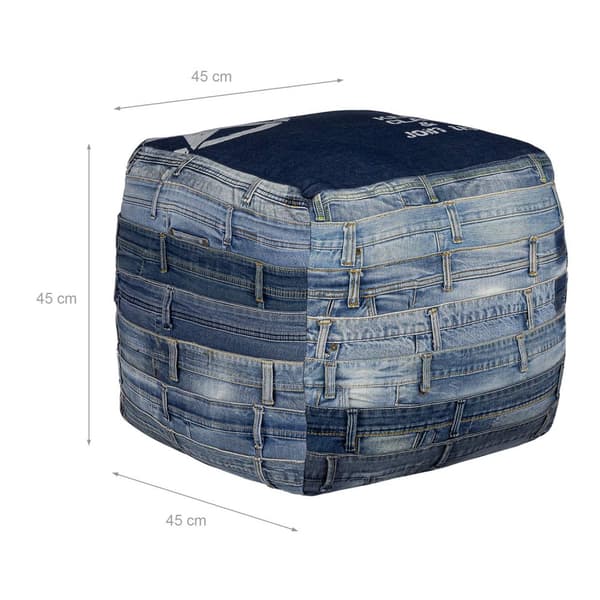 WOMO-DESIGN ottomanska ottomanska ottomanska ottomanska ottomanska jeans Pittsburgh pall ottomansk handgjord vardagsrumspuff 45 cm