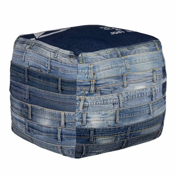 WOMO-DESIGN osmannisk puf osmannisk osmannisk jeans Pittsburgh skammel osmannisk håndlavet stue pouf 45 cm