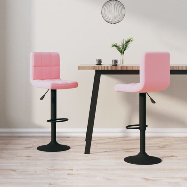 vidaXL barstole 2 stk. fløjl pink