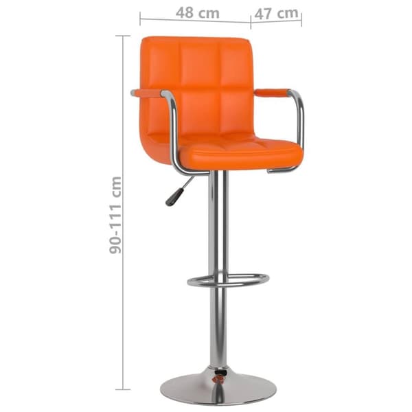 vidaXL barstole 2 stk. kunstlæder orange