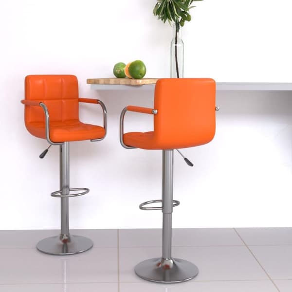 vidaXL barstole 2 stk. kunstlæder orange