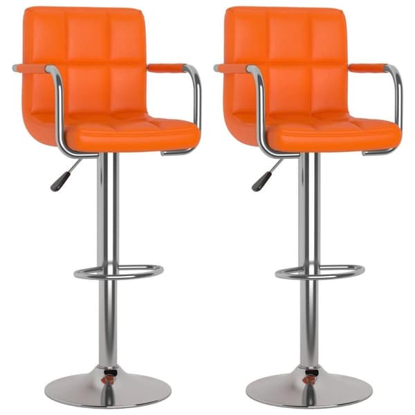 vidaXL barstole 2 stk. kunstlæder orange