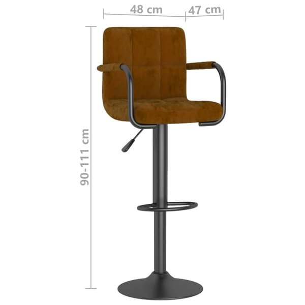 vidaXL Barstolar 2 st brun sammet