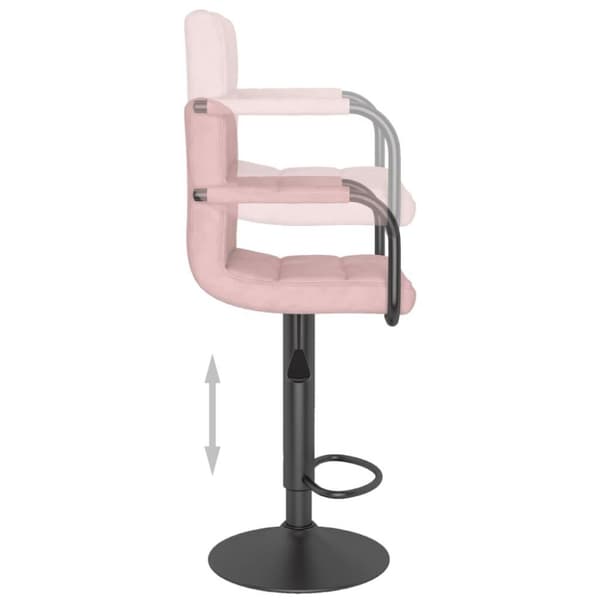 vidaXL Barstol rosa sammet