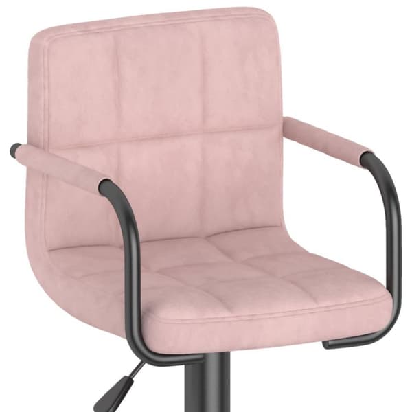 vidaXL Barstol rosa sammet