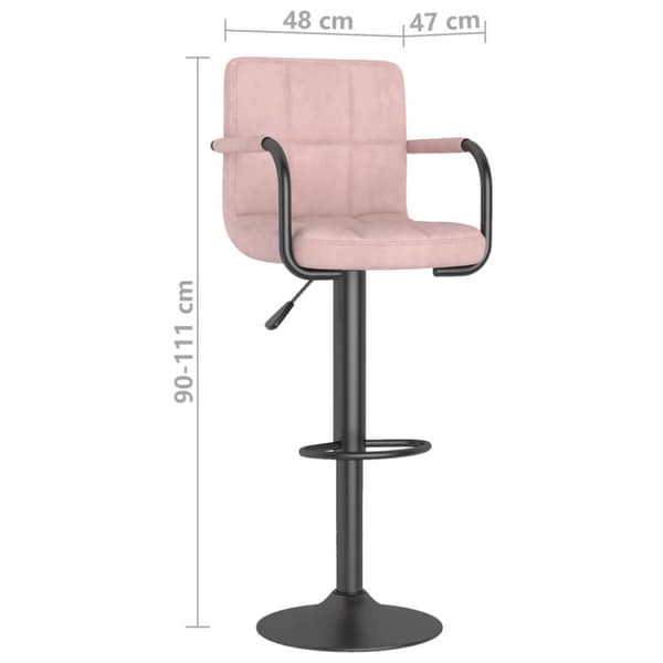 vidaXL Barstol rosa sammet