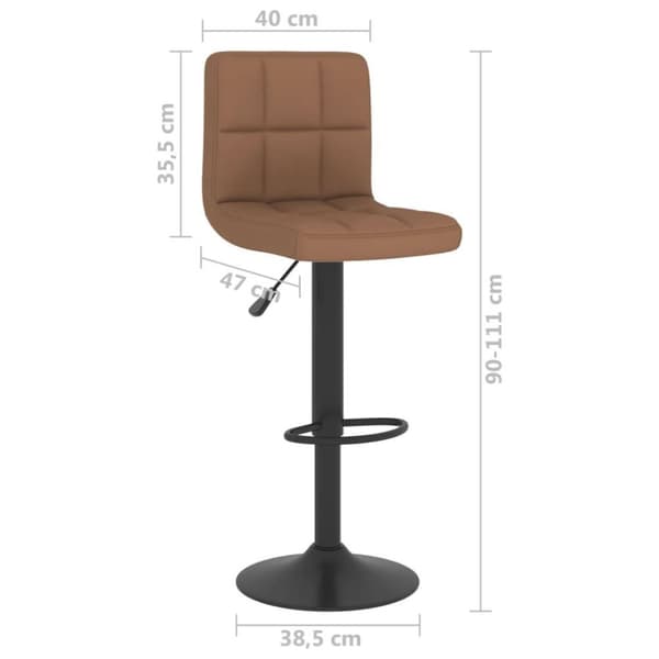 vidaXL barstole 2 stk. stof brun
