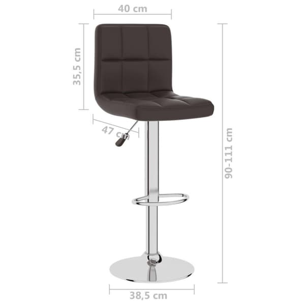 vidaXL Barstol brun konstläder