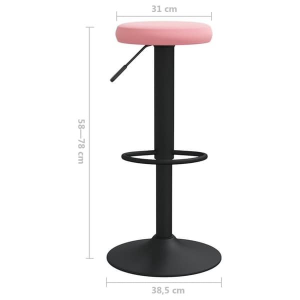 vidaXL barstole 2 stk. fløjl pink
